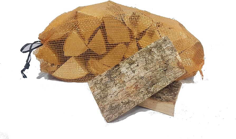 Pure seasoned ash firewood net bags