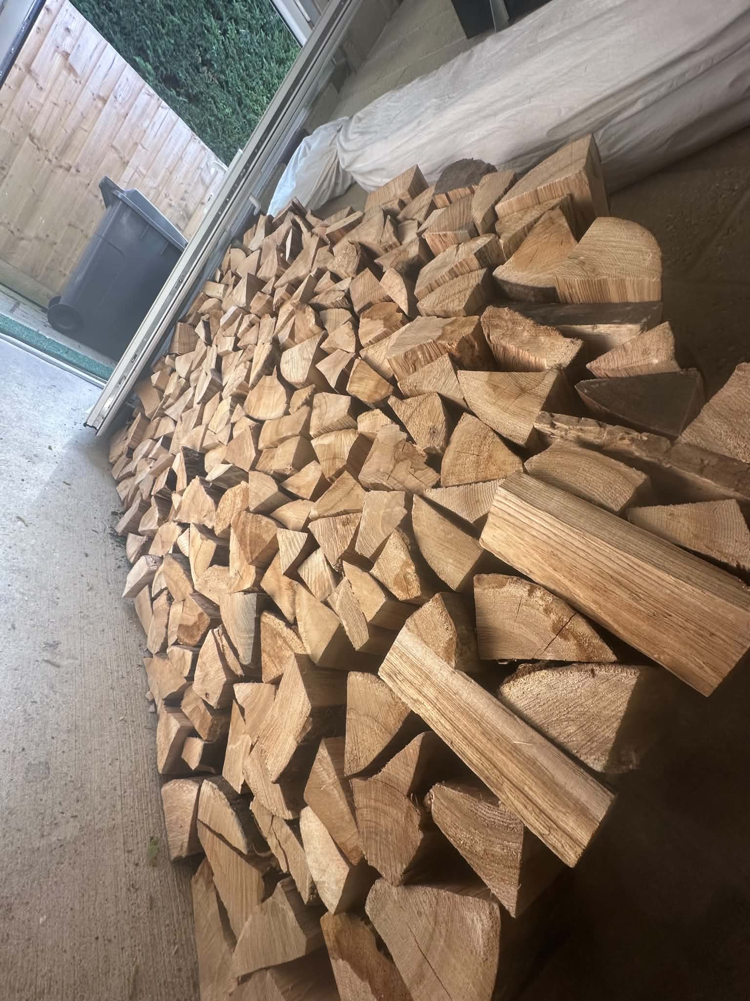 Firewood stacked at home after delivery