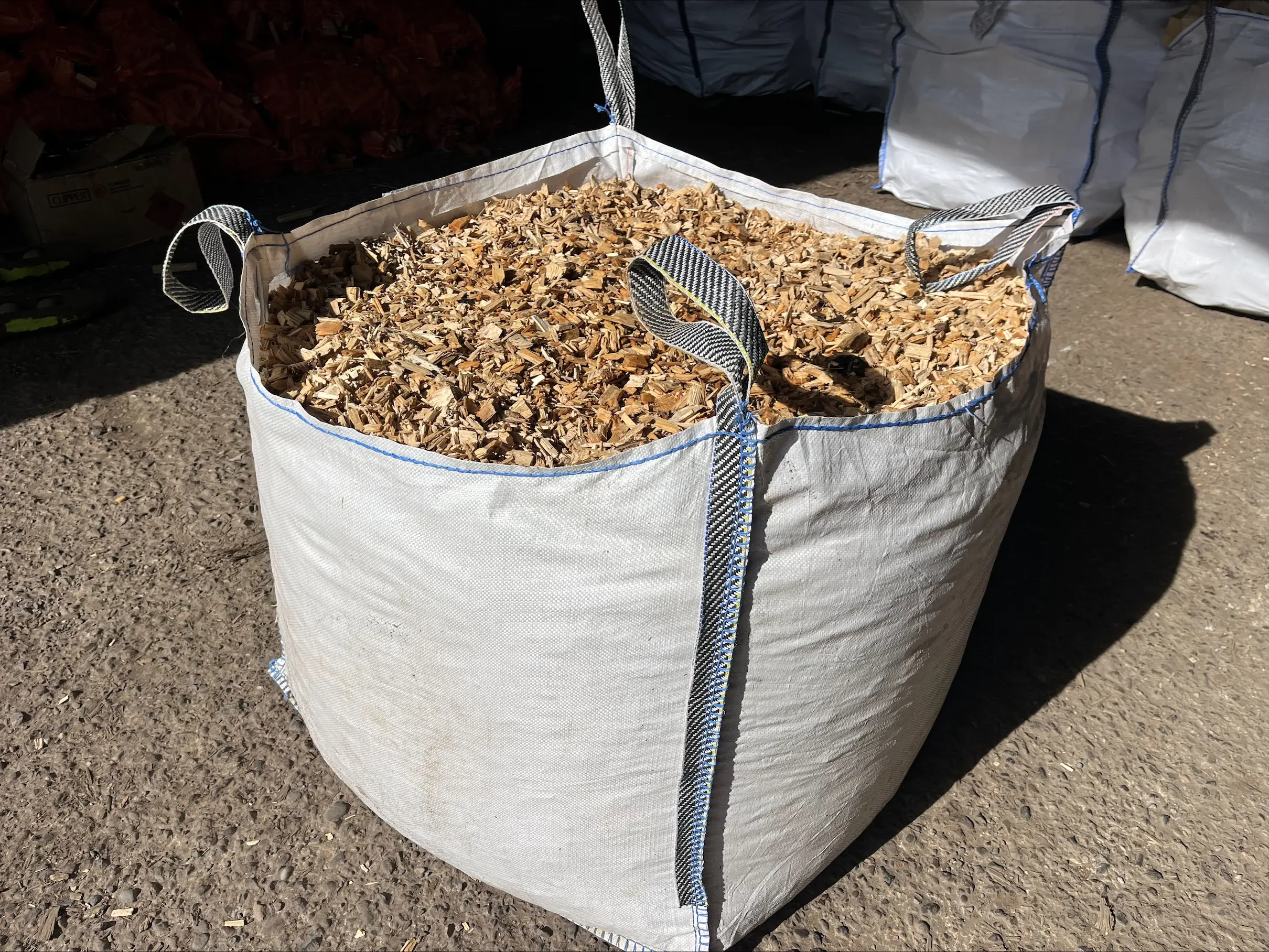 Green woodchip ton bag
