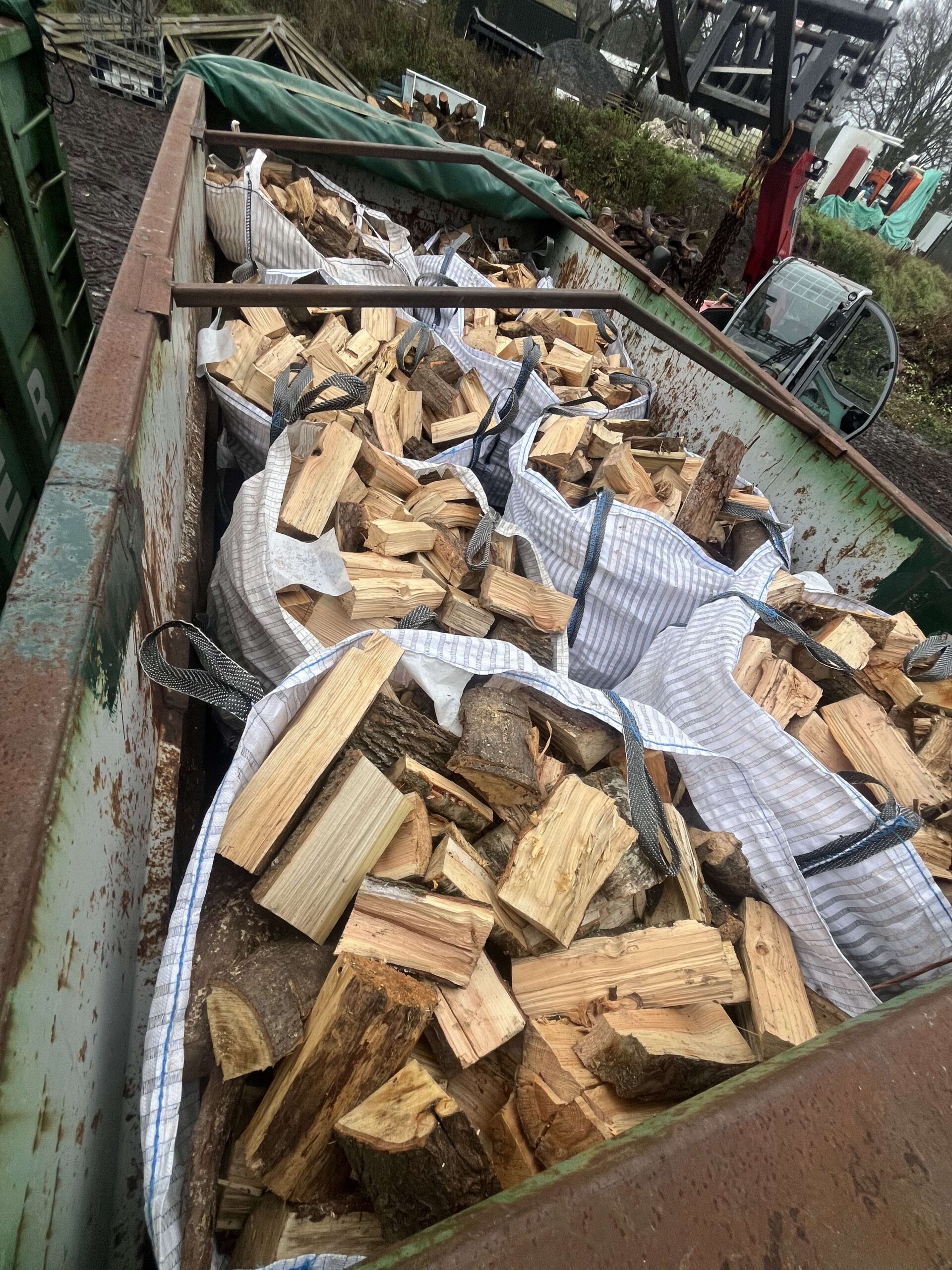 Logs in kiln dryer at Woodland Timber