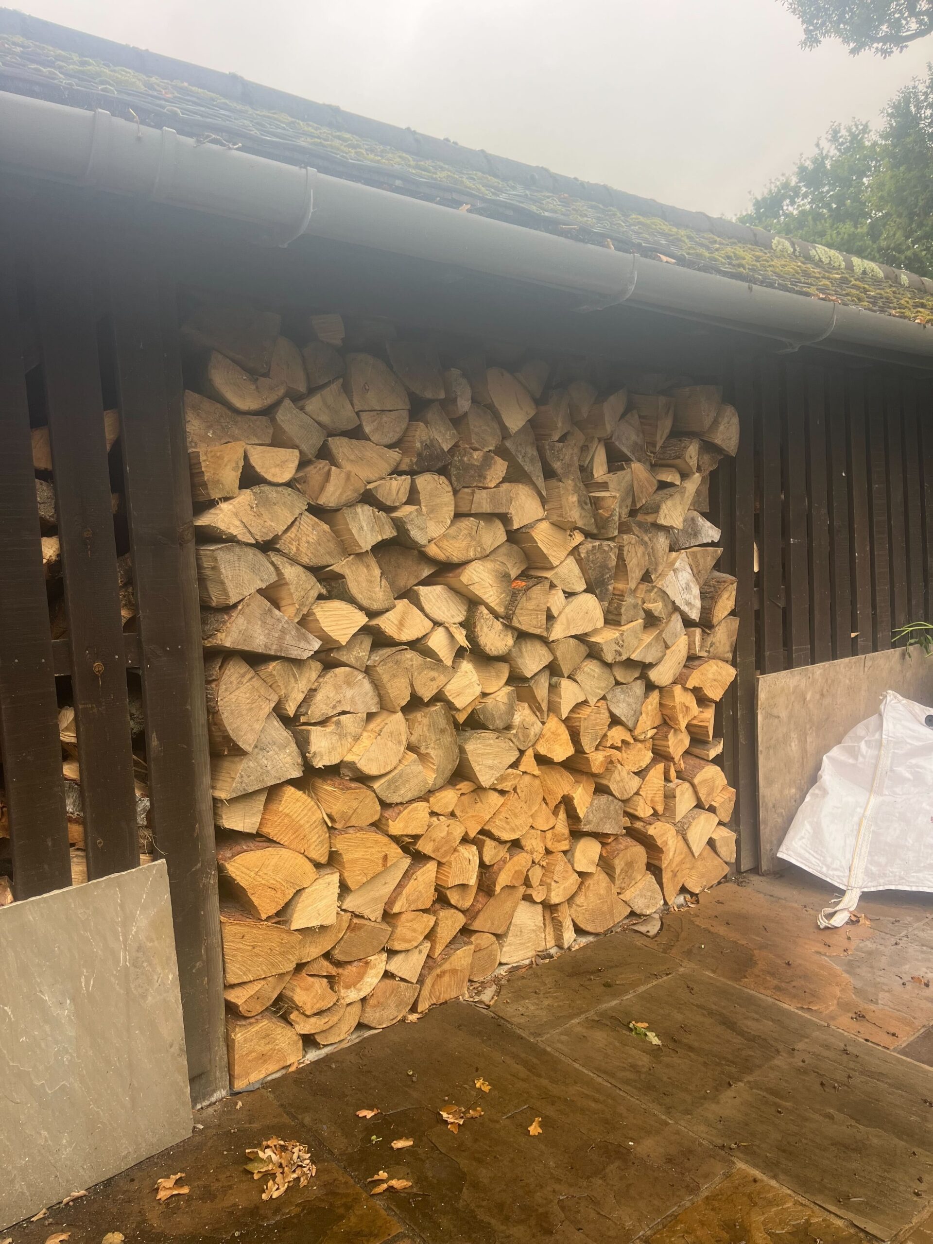 Timber stacked in yard